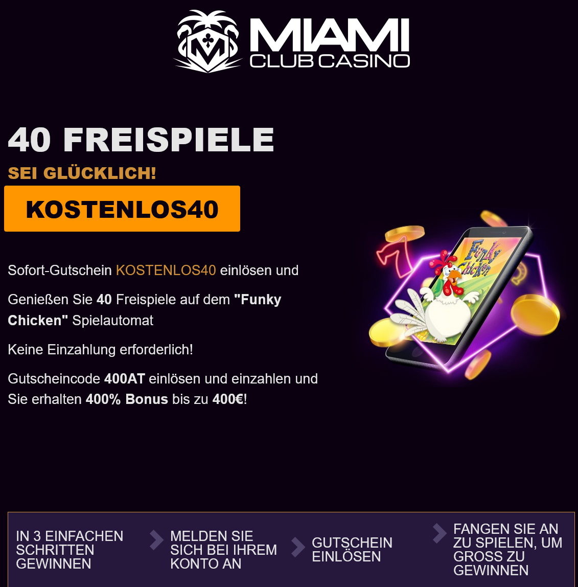 Miami Club 40 Free Spins (Austria)