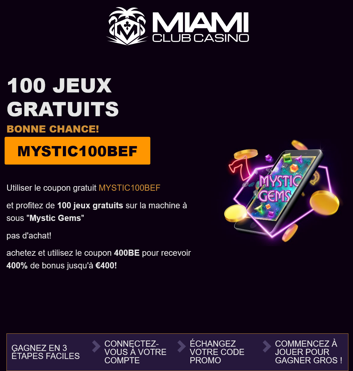 Miami Club BE 100 Free Spins
